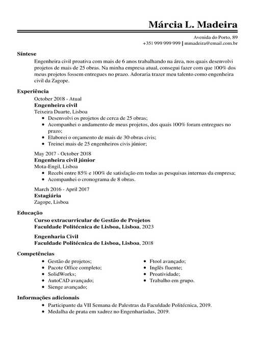 Curriculum vitae download em português